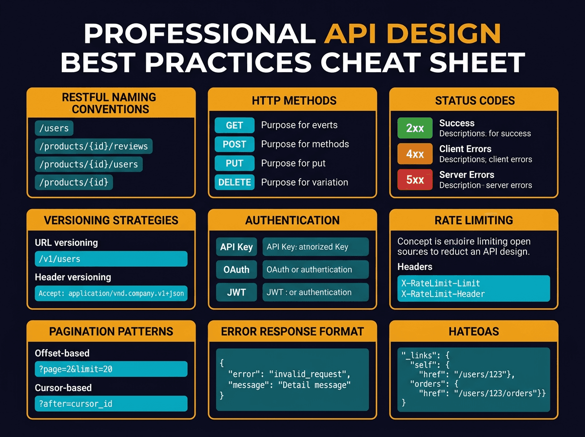 A cheat sheet for API designs