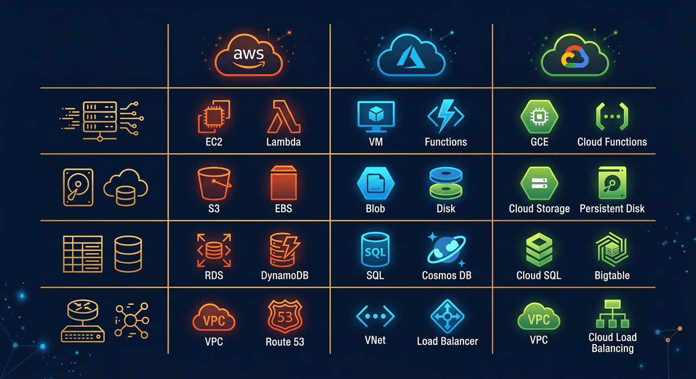 A nice cheat sheet of different cloud services