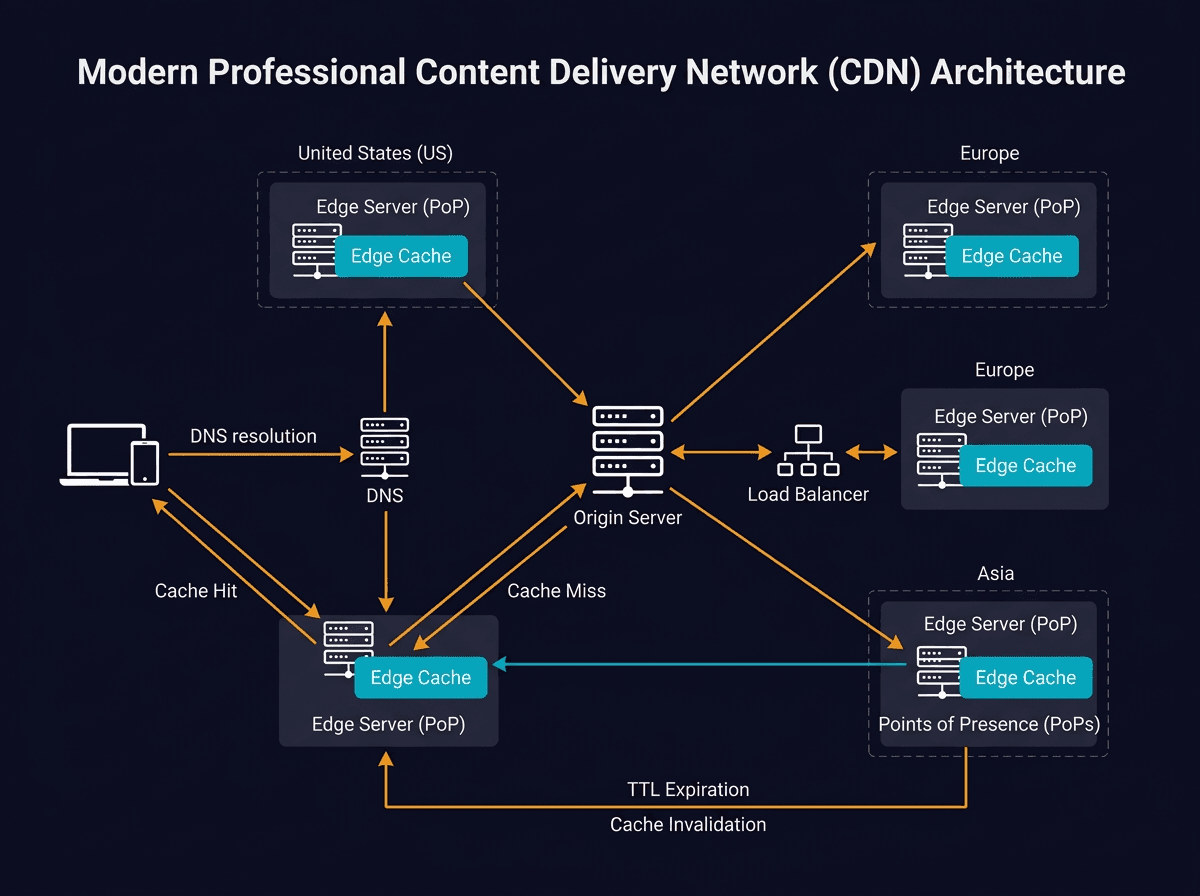 Content Delivery Networks (CDN) - How They Work diagram