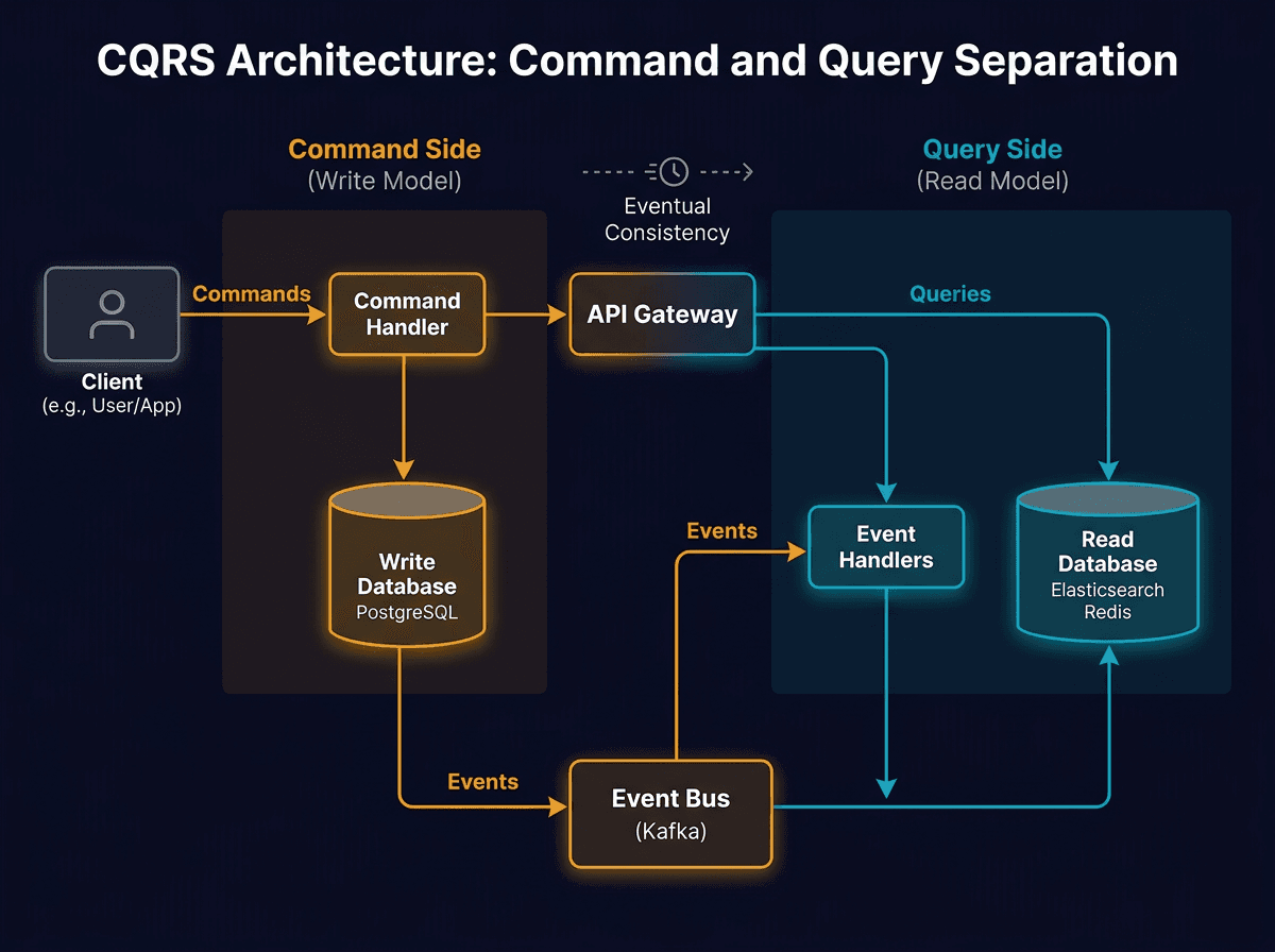 CQRS - Command Query Responsibility Segregation diagram