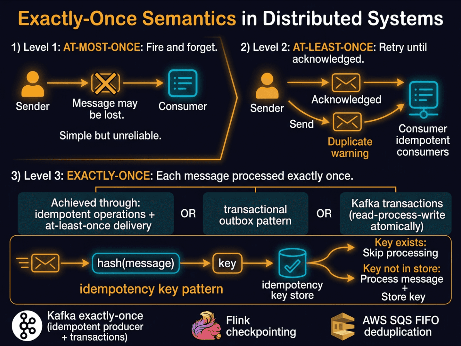 Exactly-Once Semantics in Distributed Systems diagram