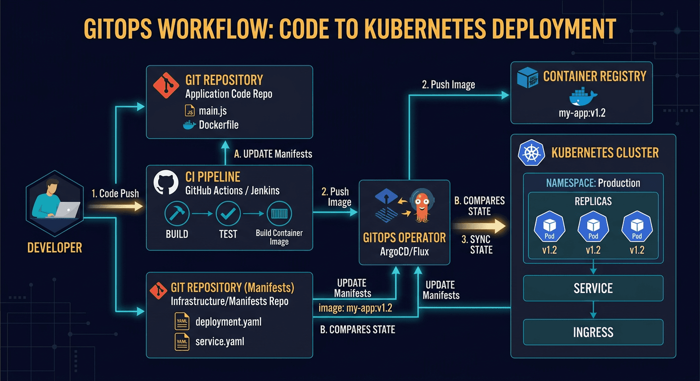 GitOps Workflow - Simplified Visual Guide