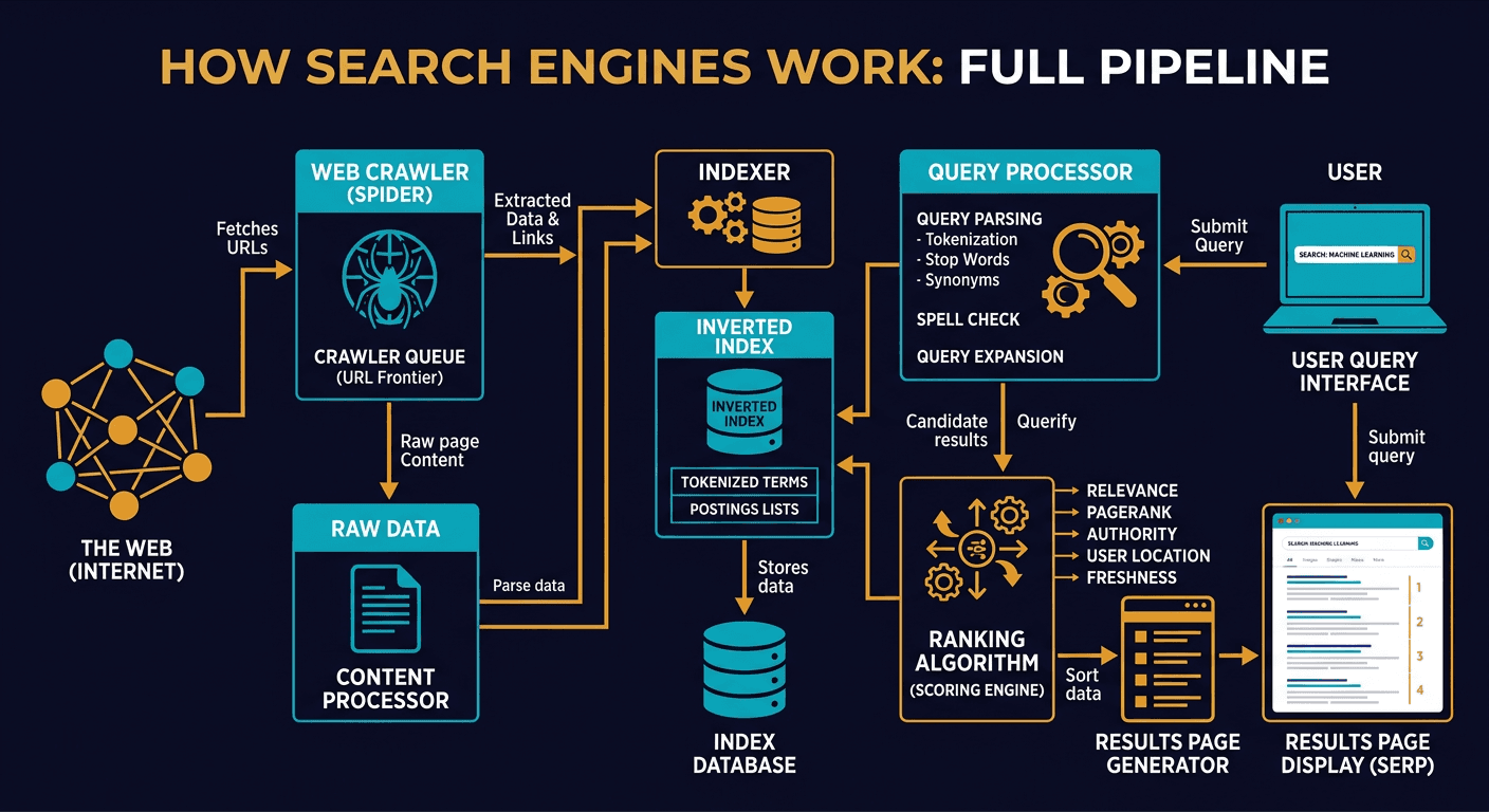 How do Search Engines Work diagram