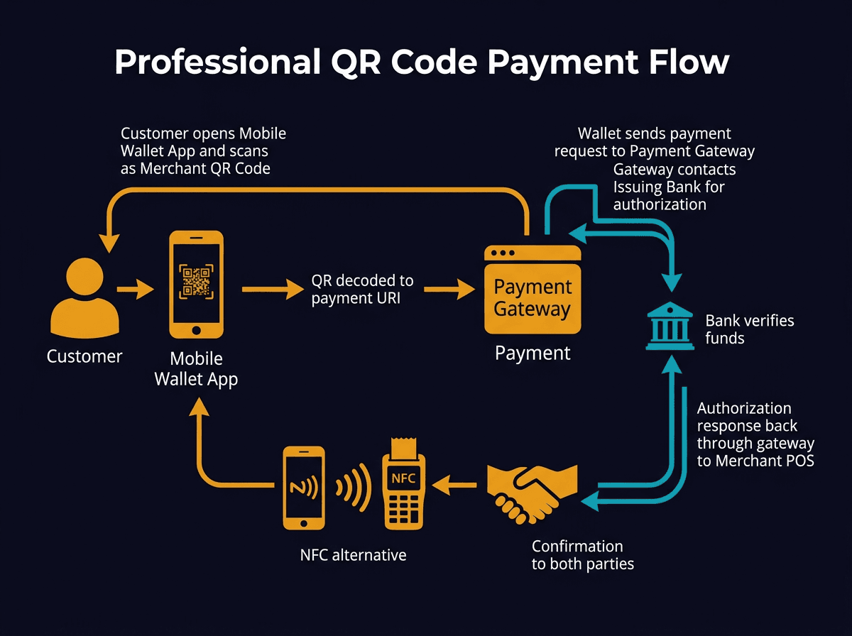 How do you pay from your digital wallet by scanning the QR code