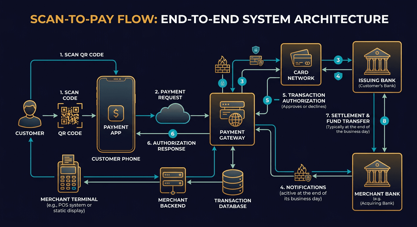 How does “scan to pay” work diagram