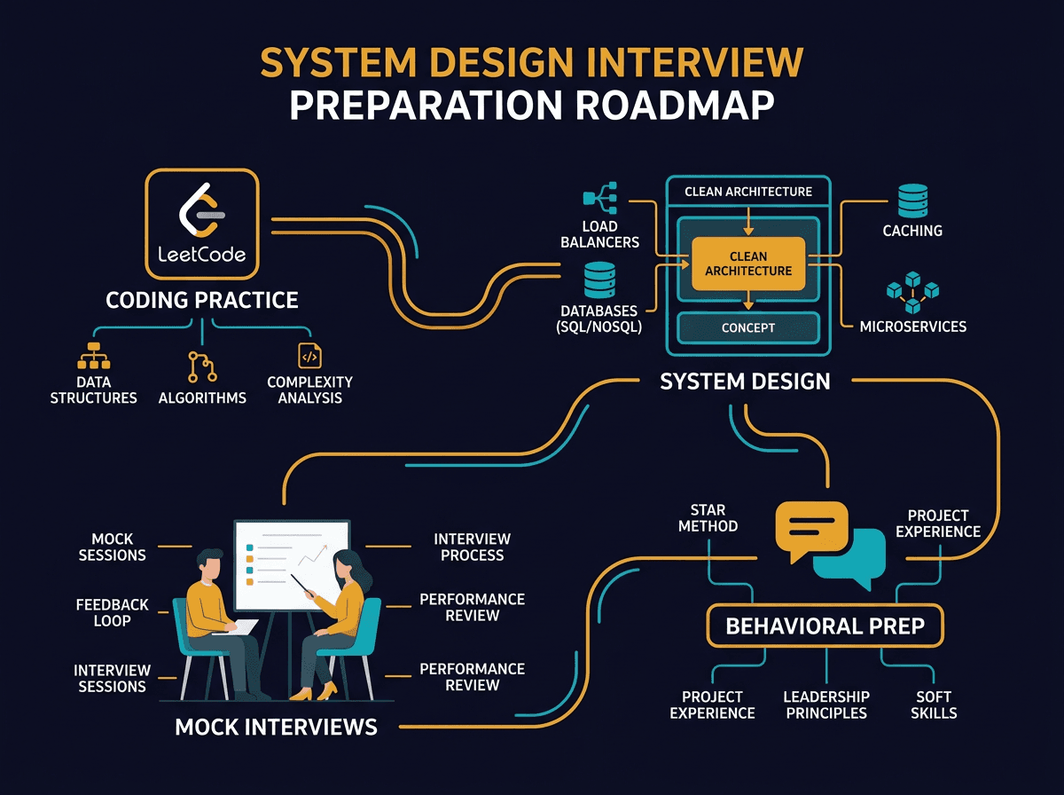 My recommended materials for cracking your next technical interview diagram