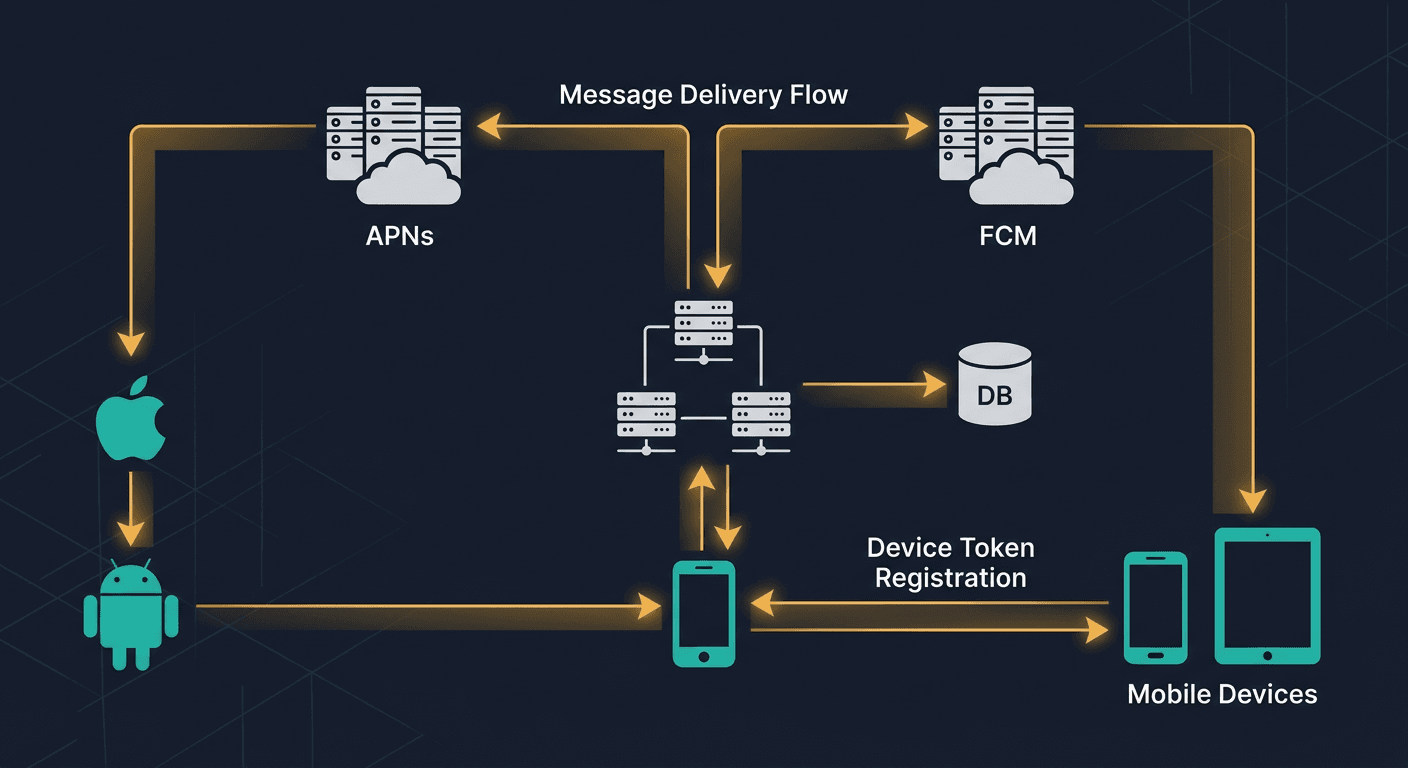 How Does a Typical Push Notification System Work diagram