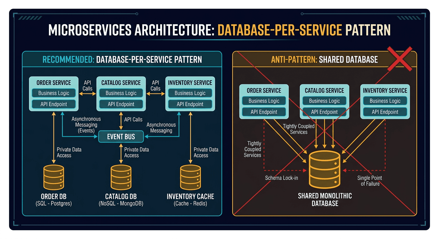 1.​Use separate data storage for each microservice