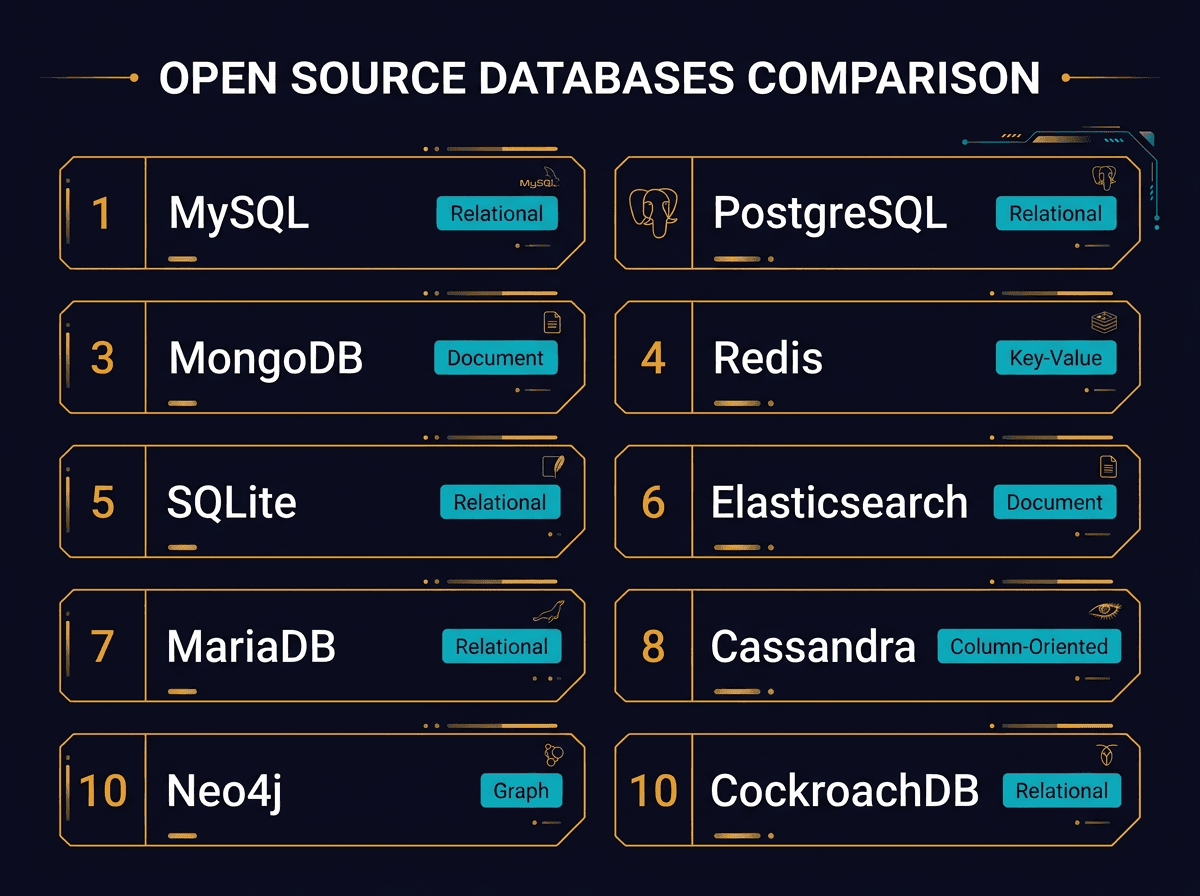 Top 10 Most Popular Open-Source Databases