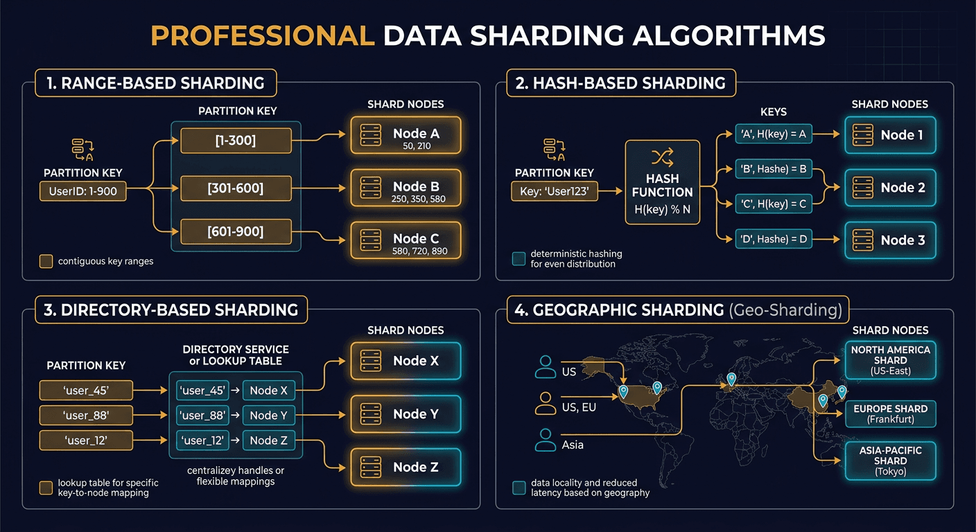 Top 4 data sharding algorithms explained
