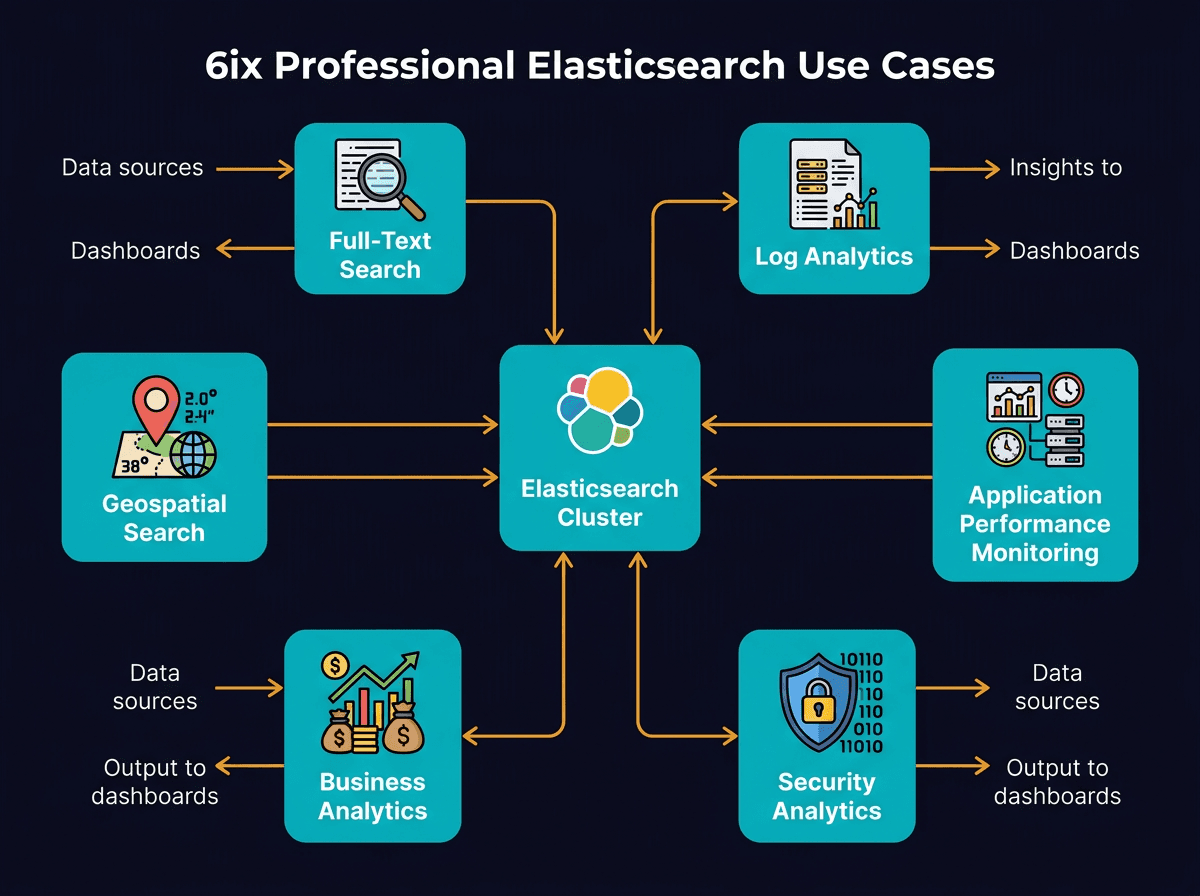 Top 6 ElasticSearch Use Cases diagram