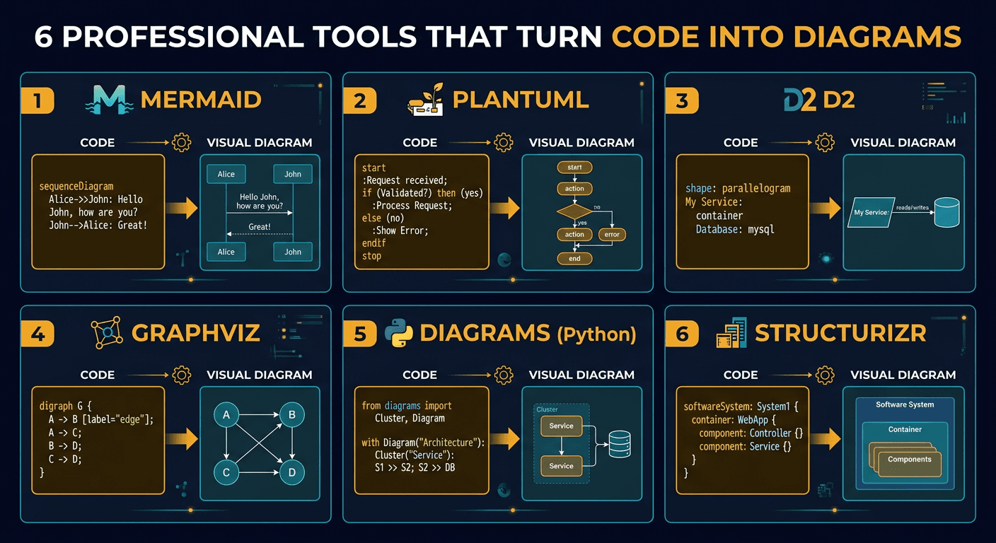 Top 6 Tools to Turn Code into Beautiful Diagrams