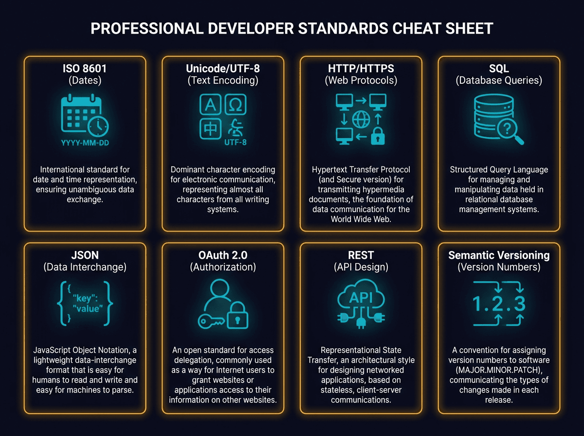 Top 8 Standards Every Developer Should Know diagram