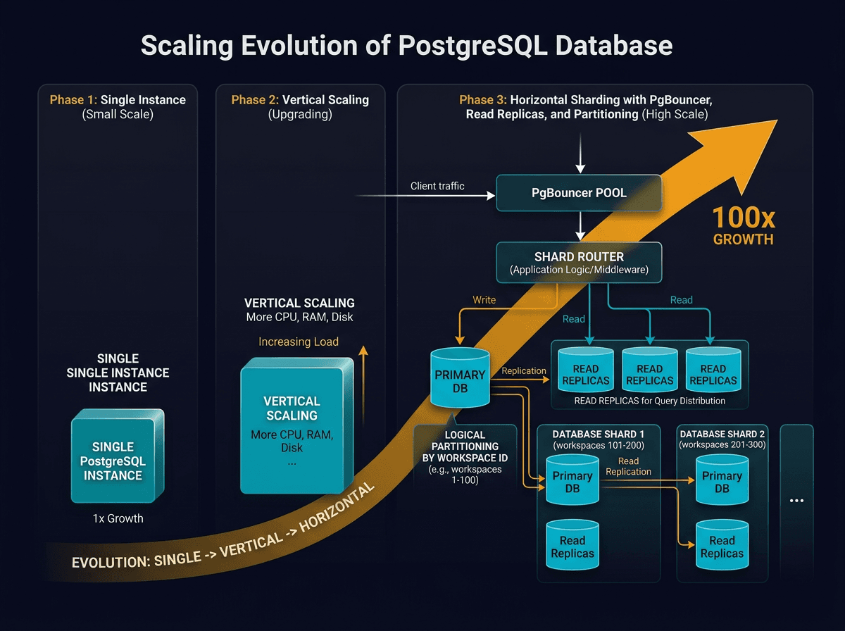 100X Postgres Scaling at Figma diagram