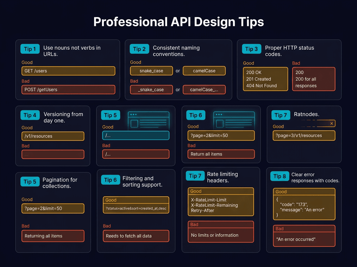 8 Tips for Efficient API Design diagram