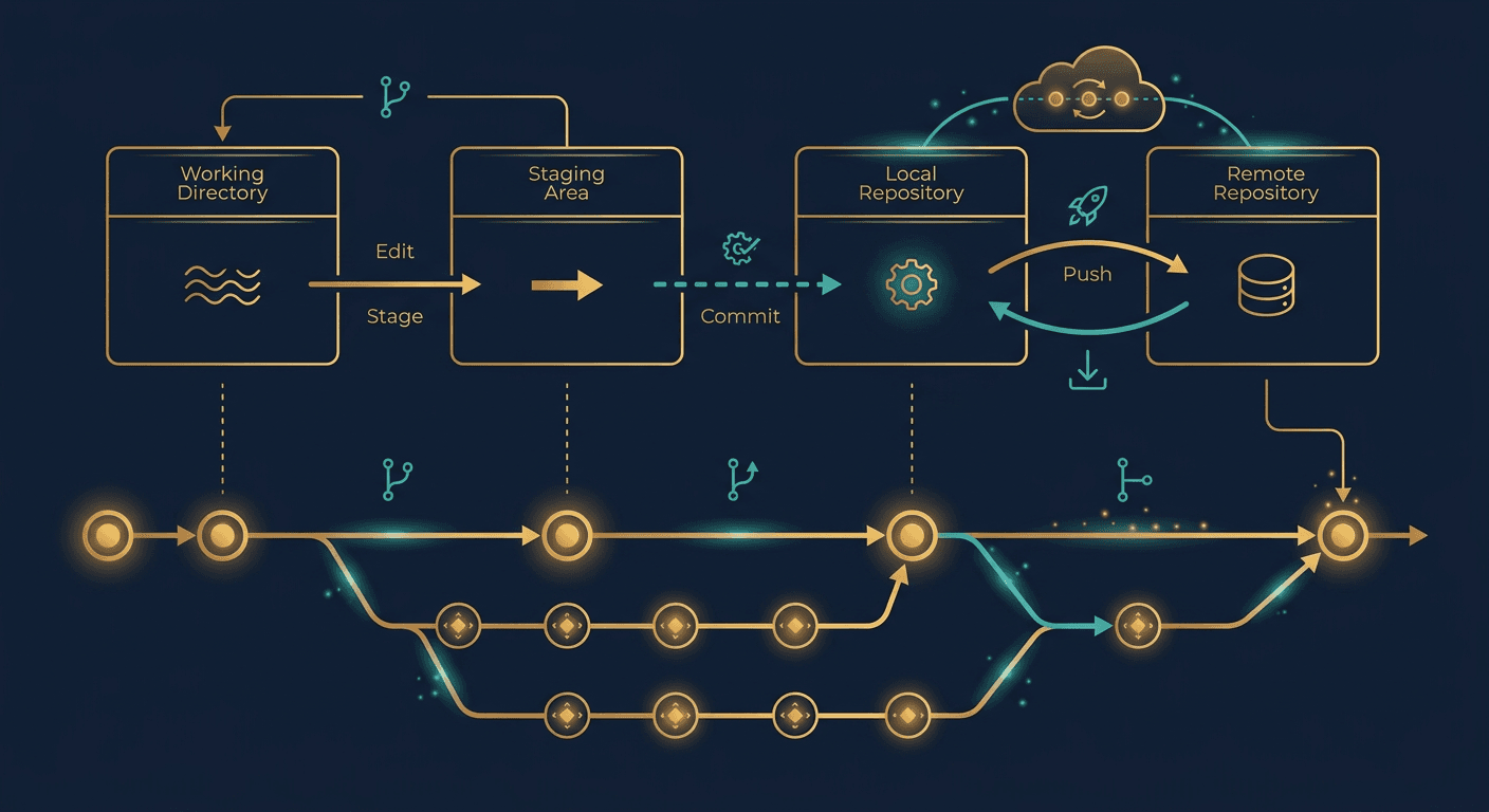 How Git Commands work diagram