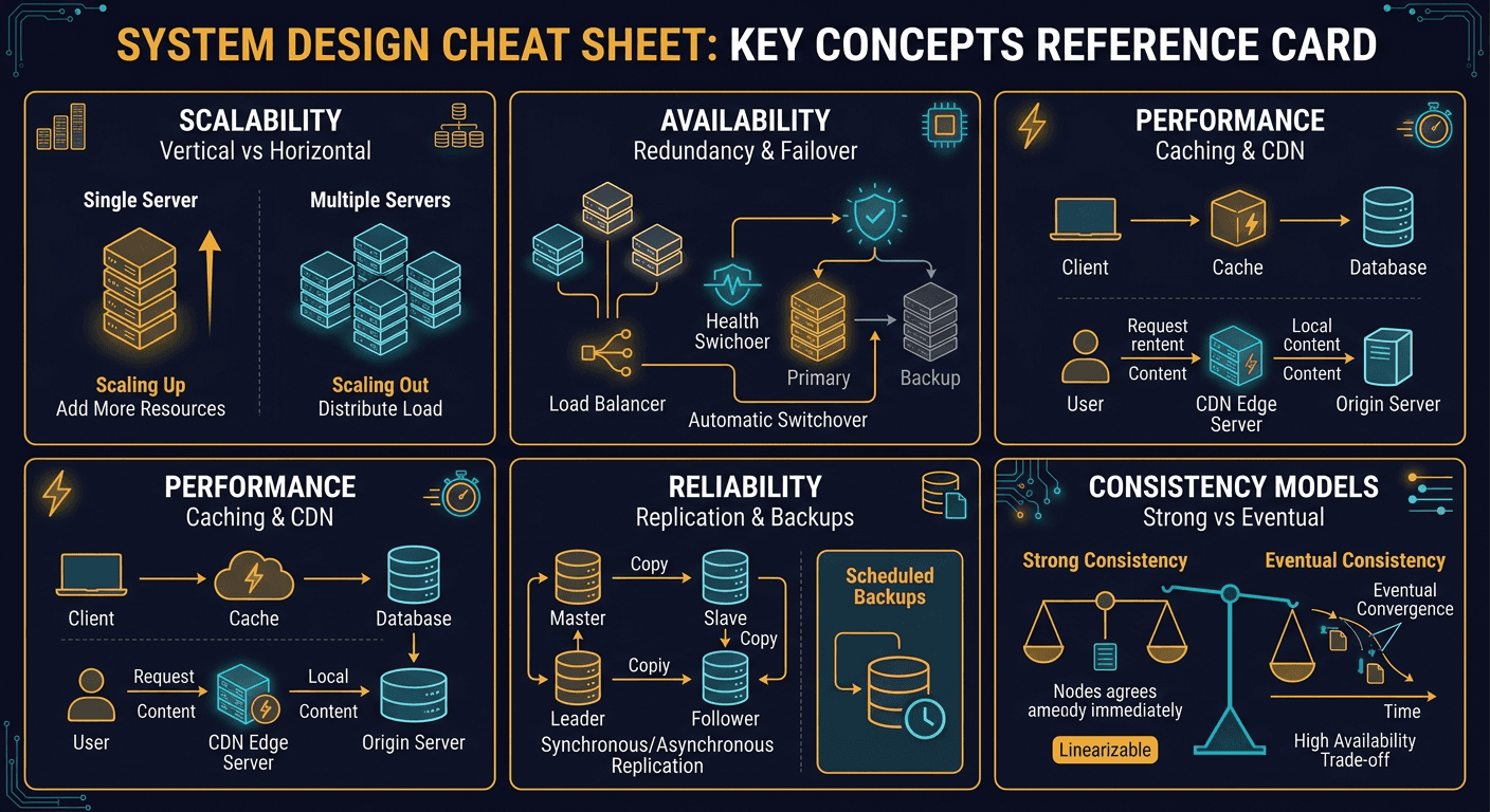System Design cheat sheet diagram