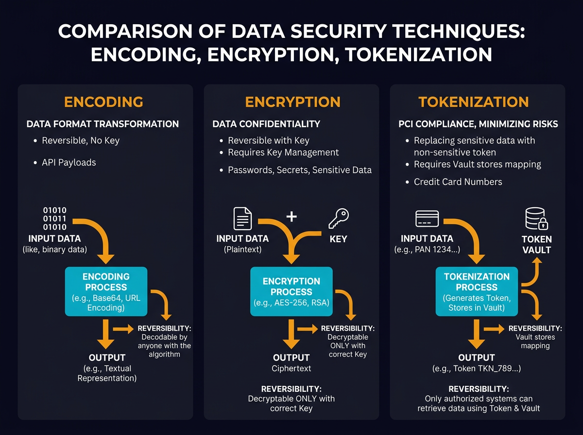 Encoding vs Encryption vs Tokenization - System Design