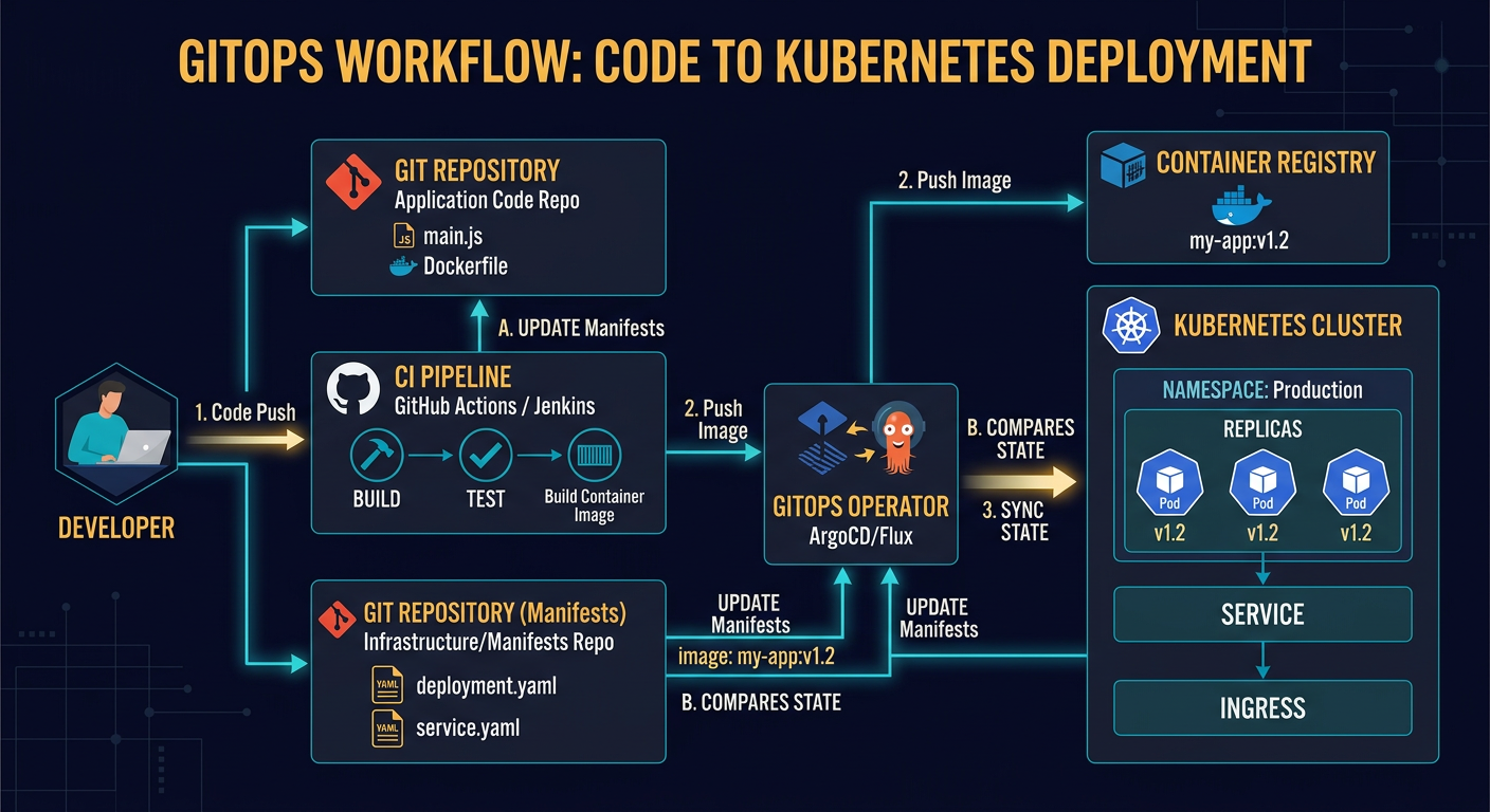 GitOps Workflow - Simplified Visual Guide - System Design